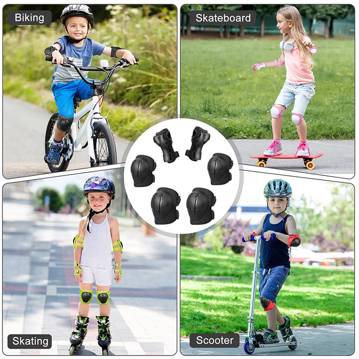 Premium Kids Knee Pads, Elbow Pads & Wrist Guards Safety Set for Ages 3-7, Adjustable Protective Gear for Boys & Girls, Perfect for Skating, Cycling, Skateboard – 6 Pieces