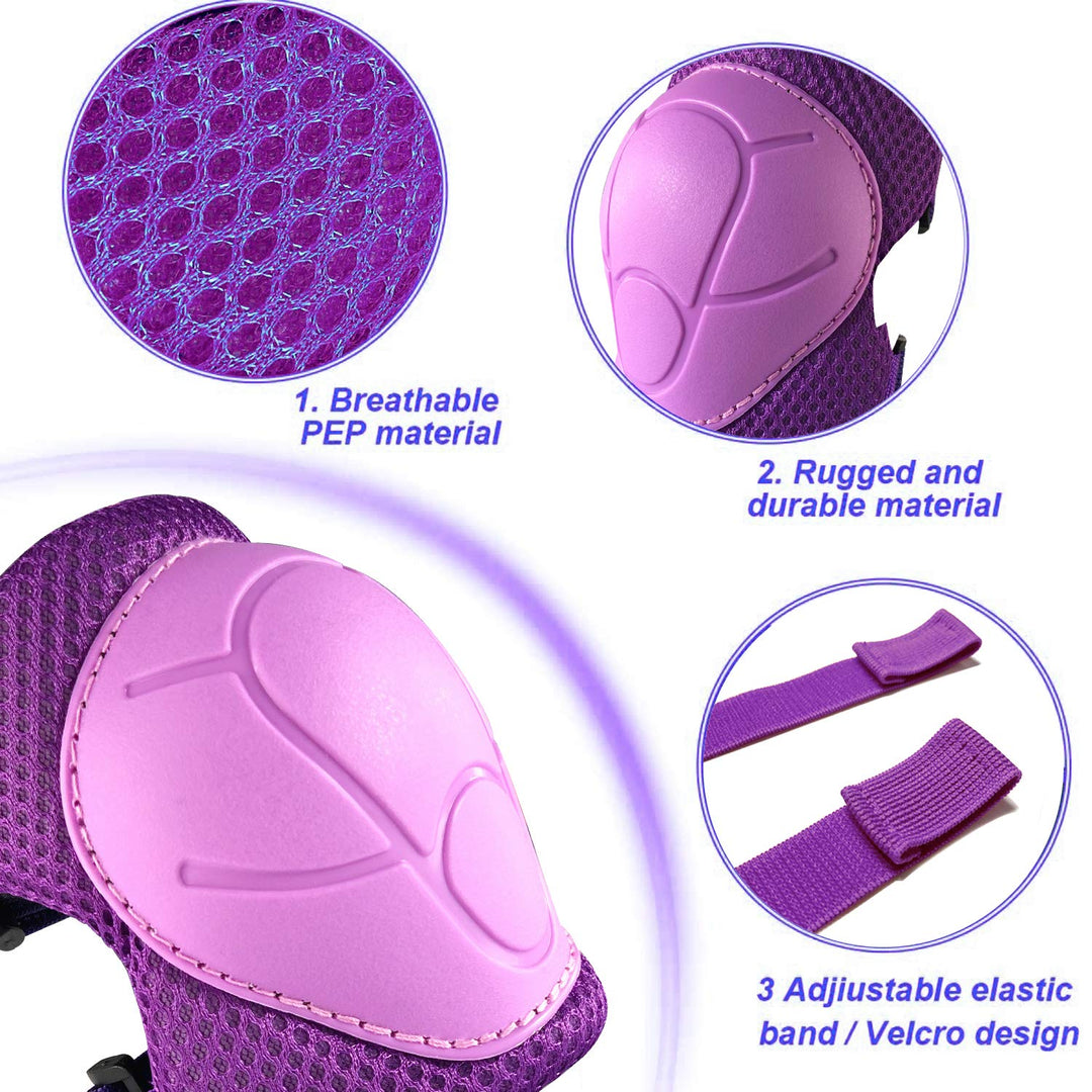 Premium Kids Knee Pads, Elbow Pads & Wrist Guards Safety Set for Ages 3-7, Adjustable Protective Gear for Boys & Girls, Perfect for Skating, Cycling, Skateboard – 6 Pieces