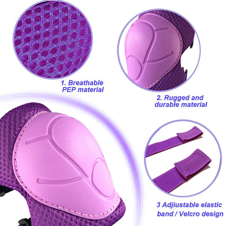 Premium Kids Knee Pads, Elbow Pads & Wrist Guards Safety Set for Ages 3-7, Adjustable Protective Gear for Boys & Girls, Perfect for Skating, Cycling, Skateboard – 6 Pieces