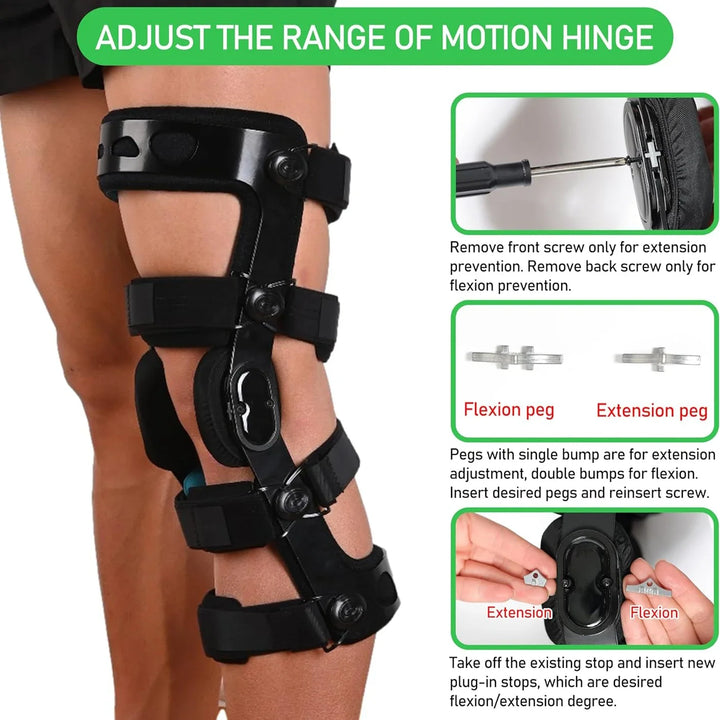 Premium Knee Brace for ACL/MCL/PCL Injuries, Ligament Support & Sports Recovery, Hinged ROM Orthopedic Orthosis for Men & Women