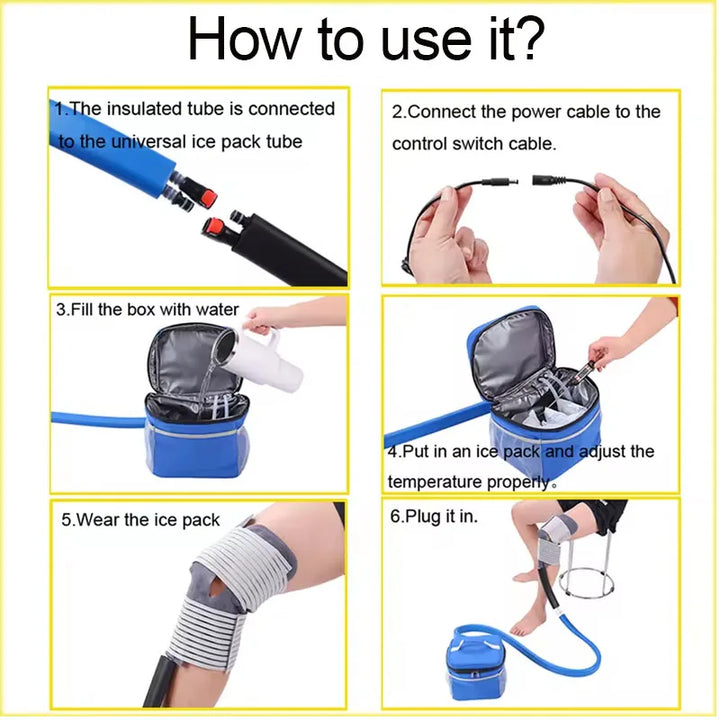 Premium Knee Cold Therapy Machine – Ice Circulation Compression System with Cryotherapy Cuff