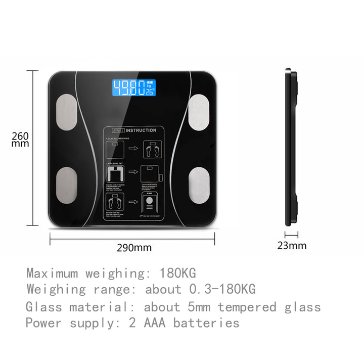 Premium LED Body Composition Scale – Accurate Digital Bathroom Scale with Body Fat Analysis, Bluetooth Connectivity, Health Tracking for Smart Home