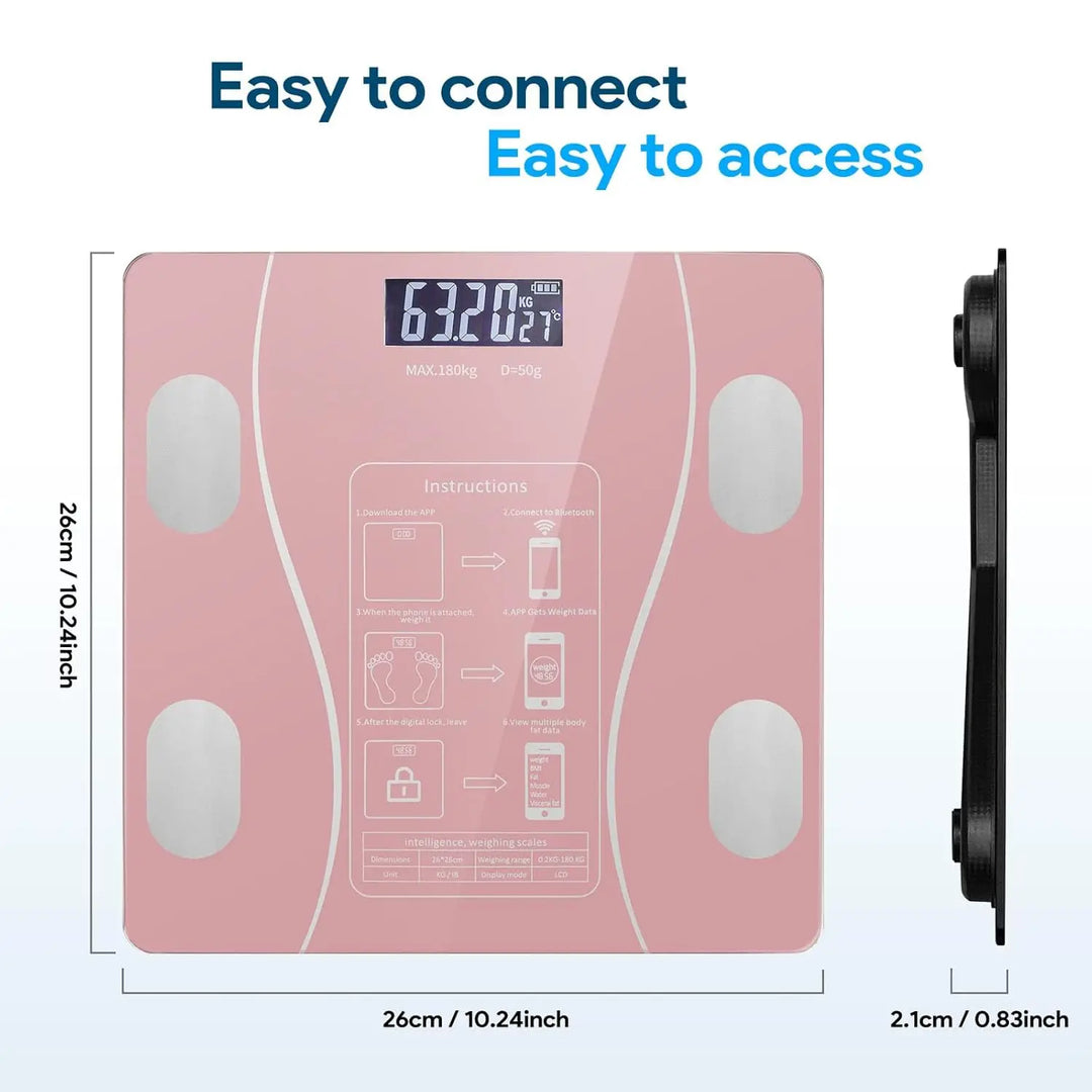 Premium LED Body Composition Scale – Accurate Digital Bathroom Scale with Body Fat Analysis, Bluetooth Connectivity, Health Tracking for Smart Home