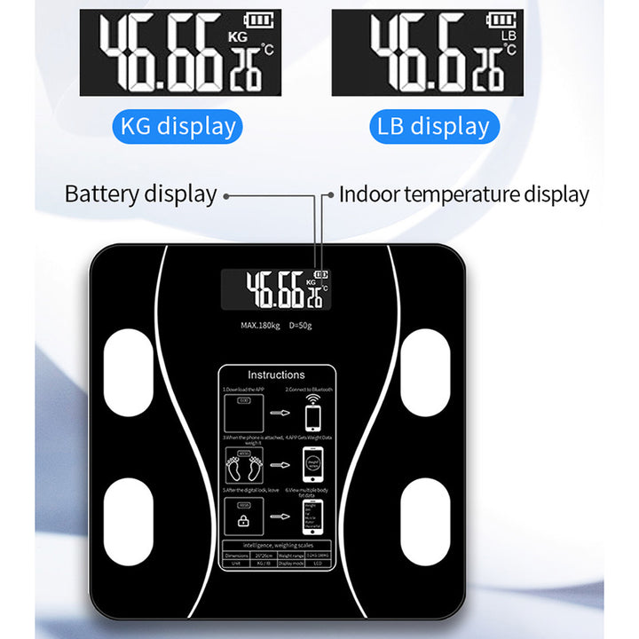 Premium LED Body Composition Scale – Accurate Digital Bathroom Scale with Body Fat Analysis, Bluetooth Connectivity, Health Tracking for Smart Home
