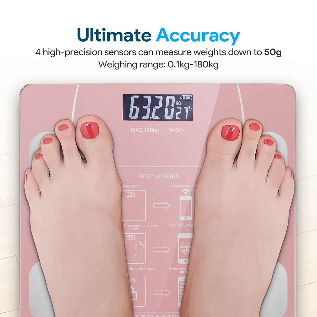 Premium LED Body Composition Scale – Accurate Digital Bathroom Scale with Body Fat Analysis, Bluetooth Connectivity, Health Tracking for Smart Home
