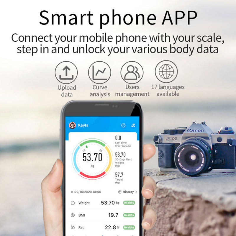 Premium LED Body Composition Scale – Accurate Digital Bathroom Scale with Body Fat Analysis, Bluetooth Connectivity, Health Tracking for Smart Home