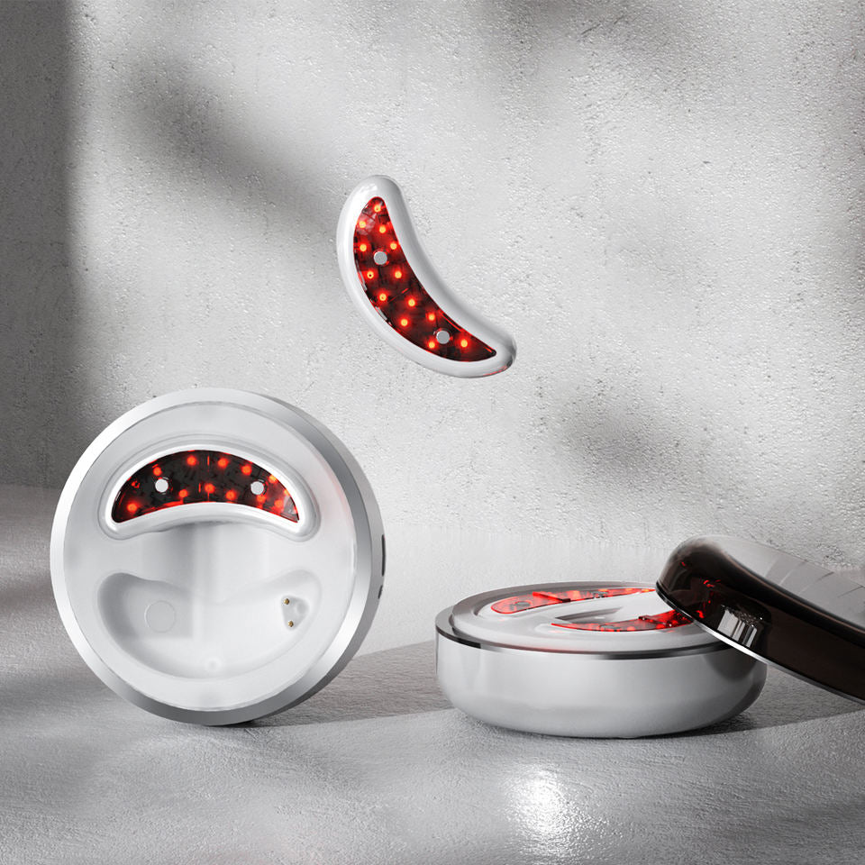 Premium LED Red Light Eye Therapy Massager with EMS and Gel Patches for Under Eye Wrinkle Treatment, 2 Modes, Rechargeable 400mAh Battery, Automatic Shut Off, Type-C Charging Interface, Anti-Aging Eye Care