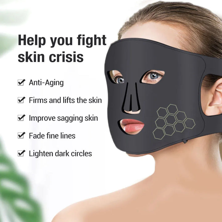 Premium LED Red Light Therapy Face Mask – 460nm 660nm 850nm Photon Beauty Device with Timer and USB Charging