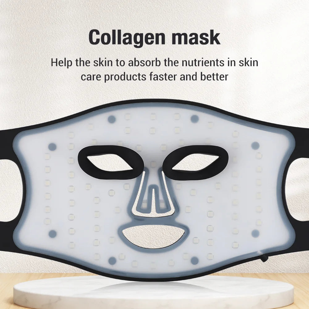 Premium LED Red Light Therapy Face Mask – 460nm 660nm 850nm Photon Beauty Device with Timer and USB Charging