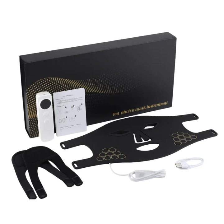 Premium LED Red Light Therapy Face Mask – 460nm 660nm 850nm Photon Beauty Device with Timer and USB Charging