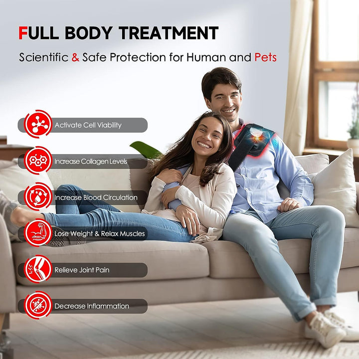 Premium LED Red Light Therapy Pad for Face and Body Pain Relief – 660nm & 850nm Portable Beauty Device with Adjustable Straps, 16W, 120 LEDs, Timer & Large Coverage Area