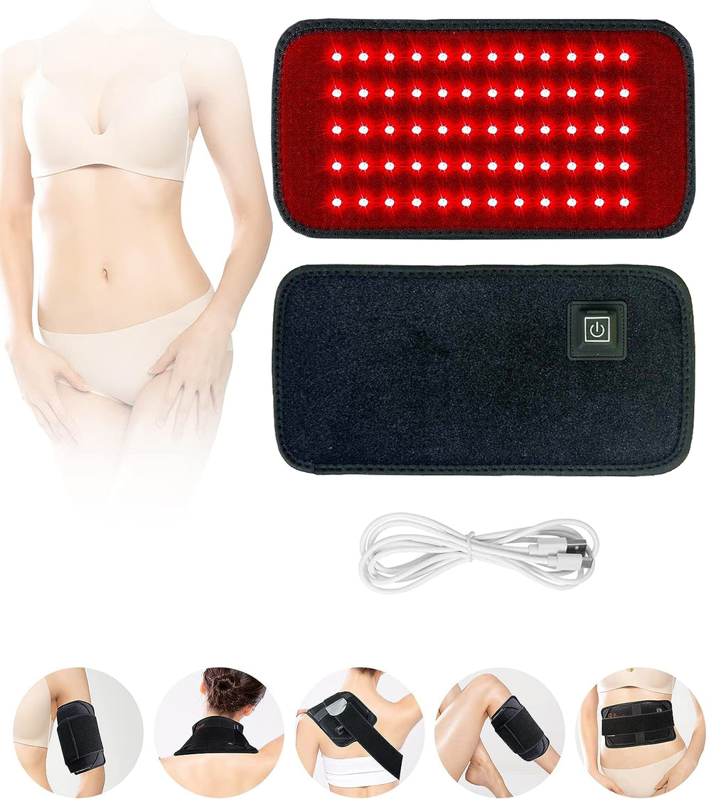 Premium LED Red Light Therapy Pad for Face and Body Pain Relief – 660nm & 850nm Portable Beauty Device with Adjustable Straps, 16W, 120 LEDs, Timer & Large Coverage Area