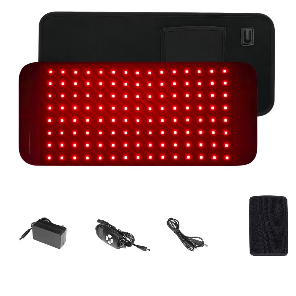 Premium LED Red Light Therapy Pad for Face and Body Pain Relief – 660nm & 850nm Portable Beauty Device with Adjustable Straps, 16W, 120 LEDs, Timer & Large Coverage Area