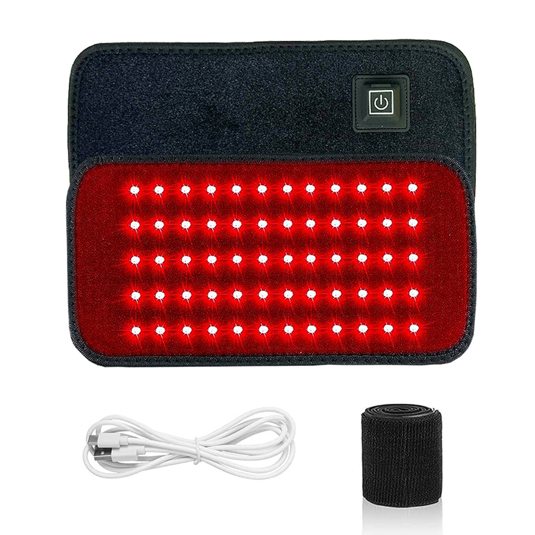 Premium LED Red Light Therapy Pad for Face and Body Pain Relief – 660nm & 850nm Portable Beauty Device with Adjustable Straps, 16W, 120 LEDs, Timer & Large Coverage Area