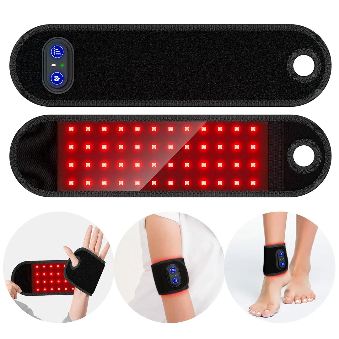 Premium LED Red Light Therapy Pad for Face and Body Pain Relief – 660nm & 850nm Portable Beauty Device with Adjustable Straps, 16W, 120 LEDs, Timer & Large Coverage Area
