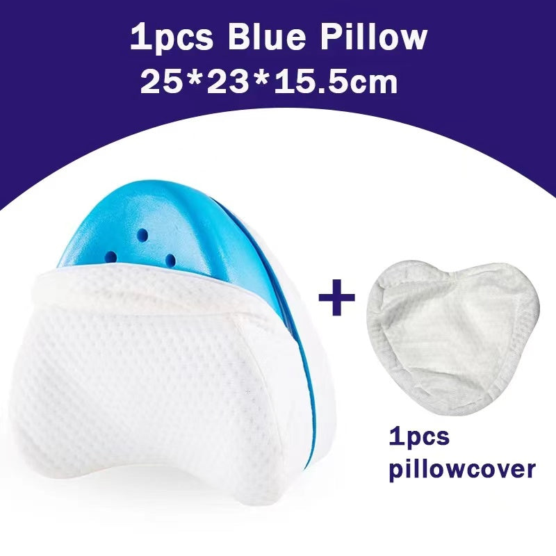 Premium Leg Pillow for Side Sleepers – Memory Foam Relief for Pregnant Women, Leg Pain & Edema – Breathable Heart-Shaped Design with Elastic Straps for Comfortable Sleeping