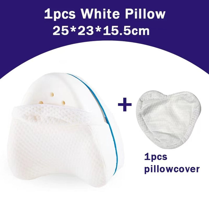 Premium Leg Pillow for Side Sleepers – Memory Foam Relief for Pregnant Women, Leg Pain & Edema – Breathable Heart-Shaped Design with Elastic Straps for Comfortable Sleeping