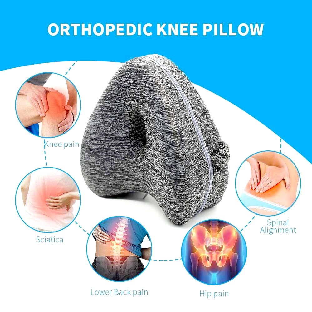 Premium Leg Pillow for Side Sleepers – Memory Foam Relief for Pregnant Women, Leg Pain & Edema – Breathable Heart-Shaped Design with Elastic Straps for Comfortable Sleeping