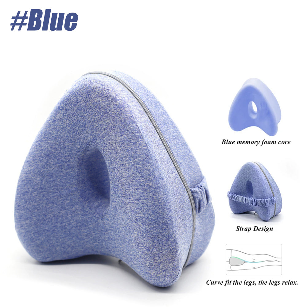 Premium Leg Pillow for Side Sleepers – Memory Foam Relief for Pregnant Women, Leg Pain & Edema – Breathable Heart-Shaped Design with Elastic Straps for Comfortable Sleeping