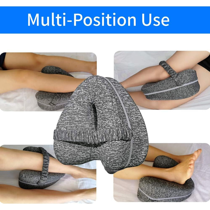 Premium Leg Pillow for Side Sleepers – Memory Foam Relief for Pregnant Women, Leg Pain & Edema – Breathable Heart-Shaped Design with Elastic Straps for Comfortable Sleeping