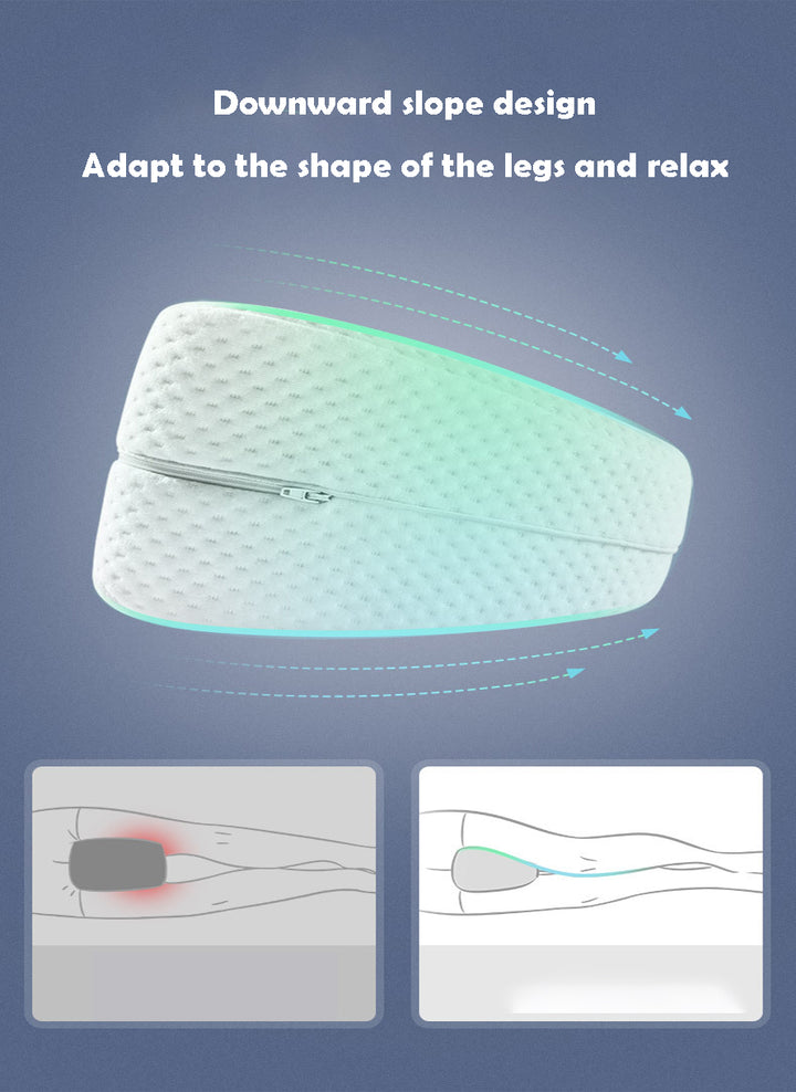 Premium Leg Pillow for Side Sleepers – Memory Foam Relief for Pregnant Women, Leg Pain & Edema – Breathable Heart-Shaped Design with Elastic Straps for Comfortable Sleeping
