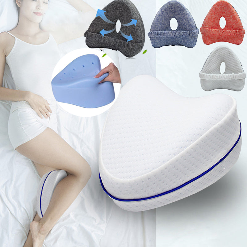 Premium Leg Pillow for Side Sleepers – Memory Foam Relief for Pregnant Women, Leg Pain & Edema – Breathable Heart-Shaped Design with Elastic Straps for Comfortable Sleeping