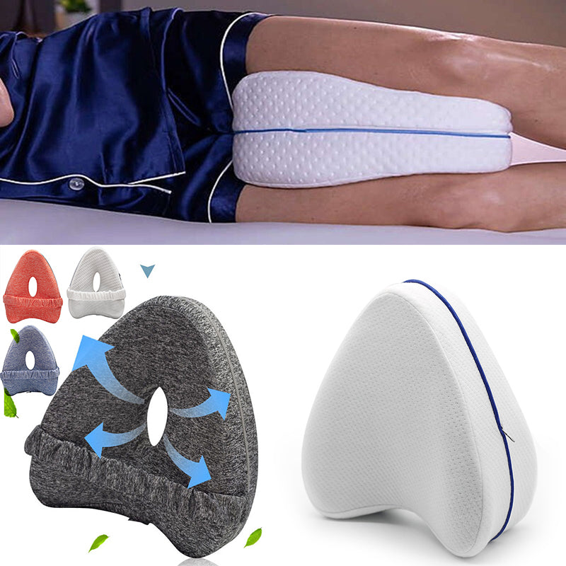 Premium Leg Pillow for Side Sleepers – Memory Foam Relief for Pregnant Women, Leg Pain & Edema – Breathable Heart-Shaped Design with Elastic Straps for Comfortable Sleeping
