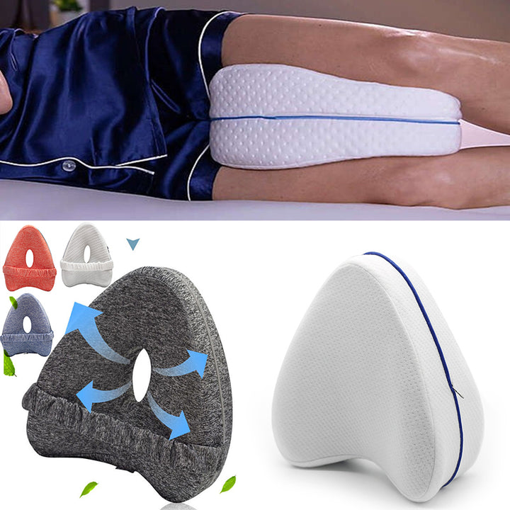 Premium Leg Pillow for Side Sleepers – Memory Foam Relief for Pregnant Women, Leg Pain & Edema – Breathable Heart-Shaped Design with Elastic Straps for Comfortable Sleeping