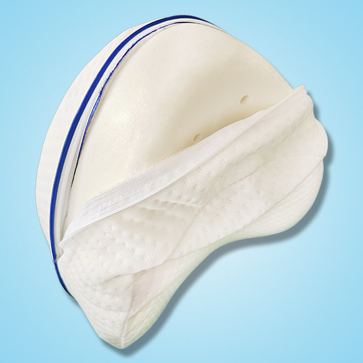 Premium Leg Pillow for Side Sleepers – Memory Foam Relief for Pregnant Women, Leg Pain & Edema – Breathable Heart-Shaped Design with Elastic Straps for Comfortable Sleeping