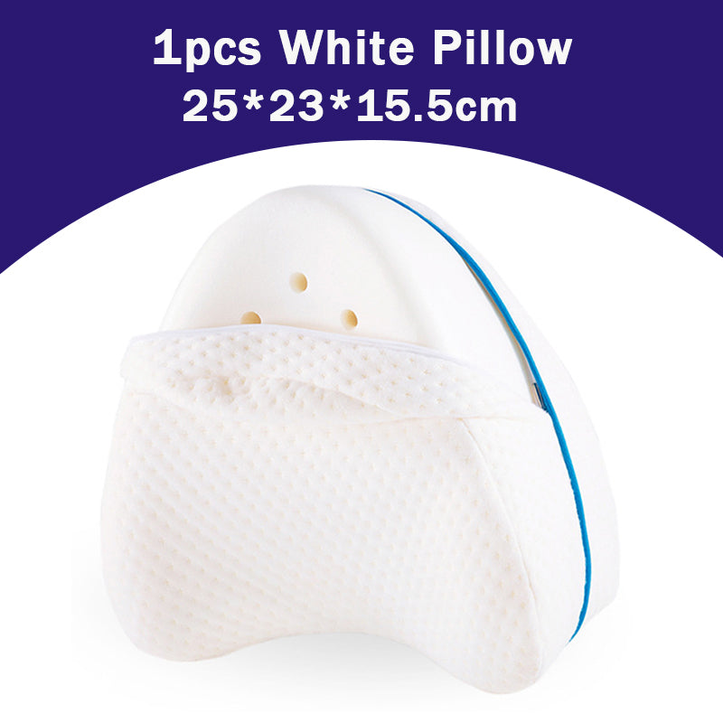 Premium Leg Pillow for Side Sleepers – Memory Foam Relief for Pregnant Women, Leg Pain & Edema – Breathable Heart-Shaped Design with Elastic Straps for Comfortable Sleeping
