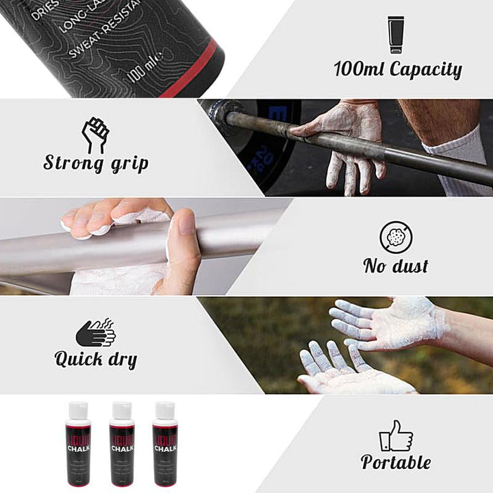 Premium Liquid Chalk for Weight Lifting & Rock Climbing - Anti-Slip Grip, 50/100ml Magnesium Powder Cream for Enhanced Friction Control, Gym & Fitness Sports Chalk, Eco-Friendly Formula