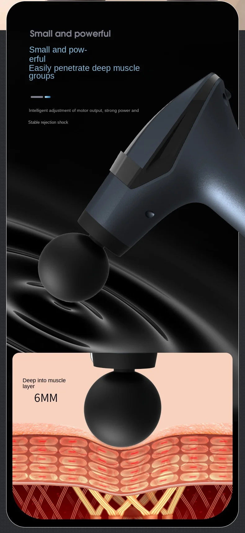 Premium Long Handle Massage Gun – Deep Tissue Percussion Muscle Massager with USB Type C Charging