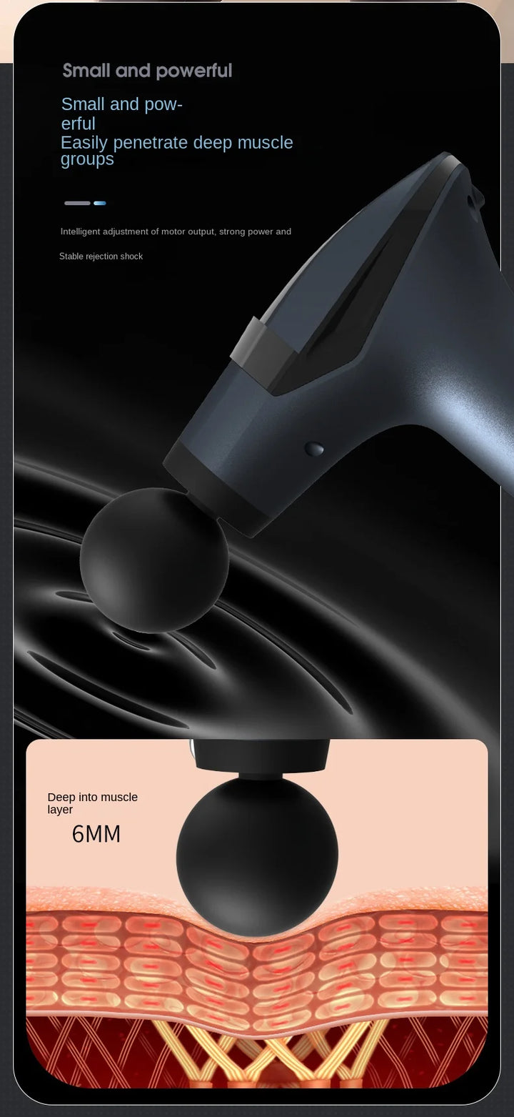 Premium Long Handle Massage Gun – Deep Tissue Percussion Muscle Massager with USB Type C Charging