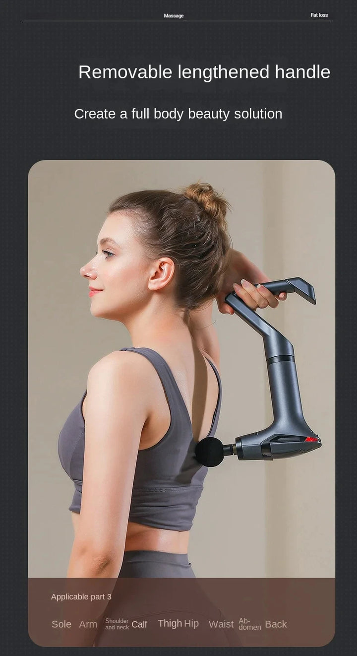 Premium Long Handle Massage Gun – Deep Tissue Percussion Muscle Massager with USB Type C Charging