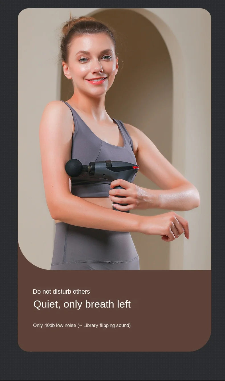 Premium Long Handle Massage Gun – Deep Tissue Percussion Muscle Massager with USB Type C Charging