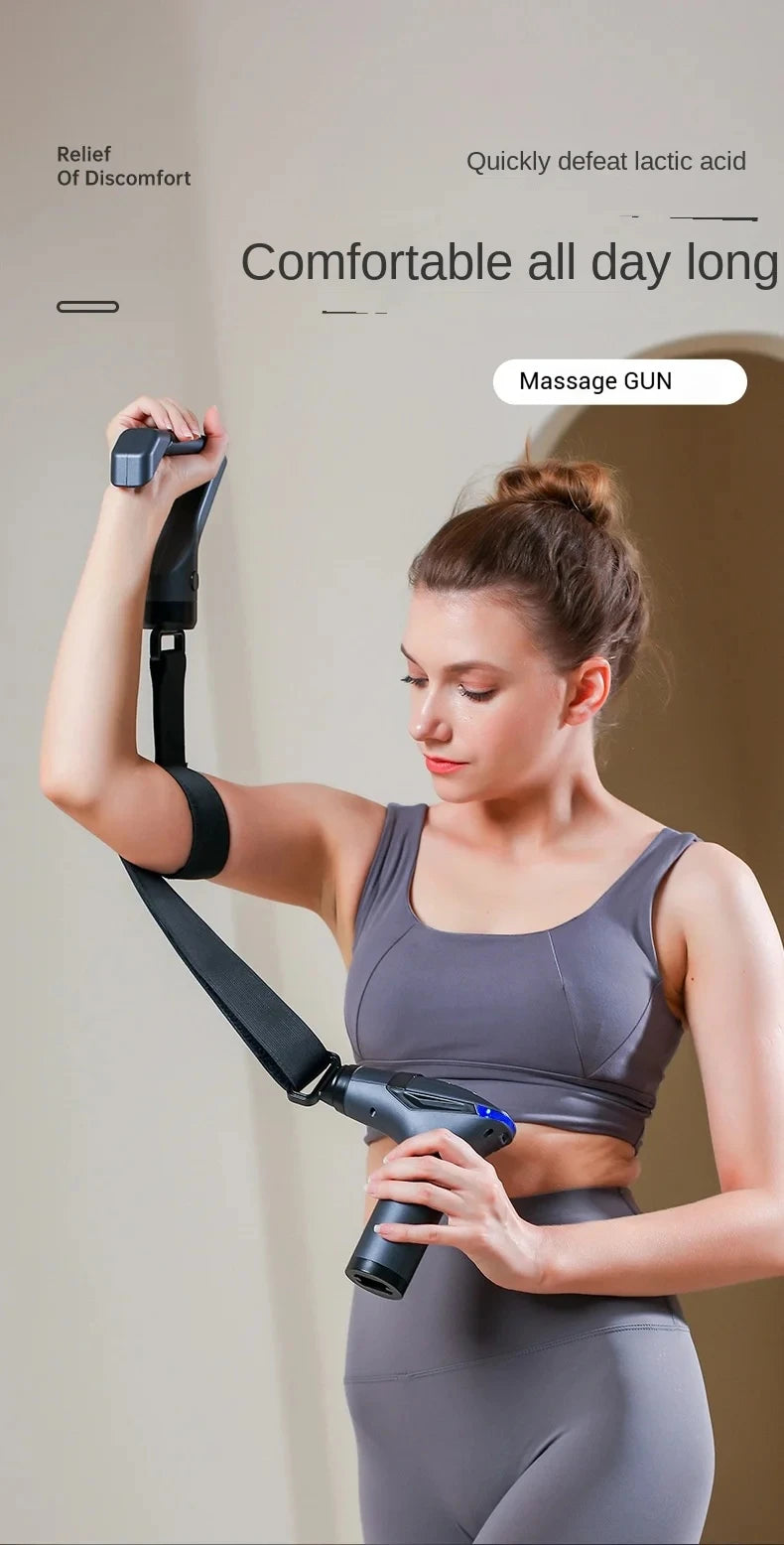 Premium Long Handle Massage Gun – Deep Tissue Percussion Muscle Massager with USB Type C Charging