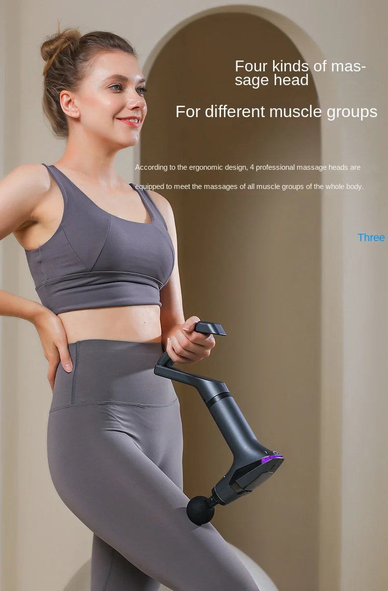 Premium Long Handle Massage Gun – Deep Tissue Percussion Muscle Massager with USB Type C Charging