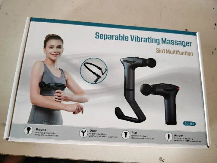 Premium Long Handle Massage Gun – Deep Tissue Percussion Muscle Massager with USB Type C Charging