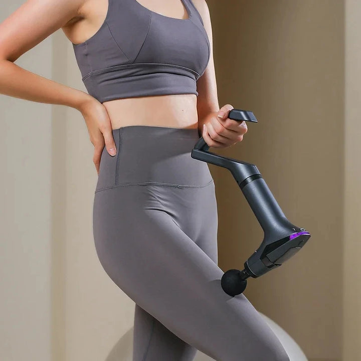 Premium Long Handle Massage Gun – Deep Tissue Percussion Muscle Massager with USB Type C Charging