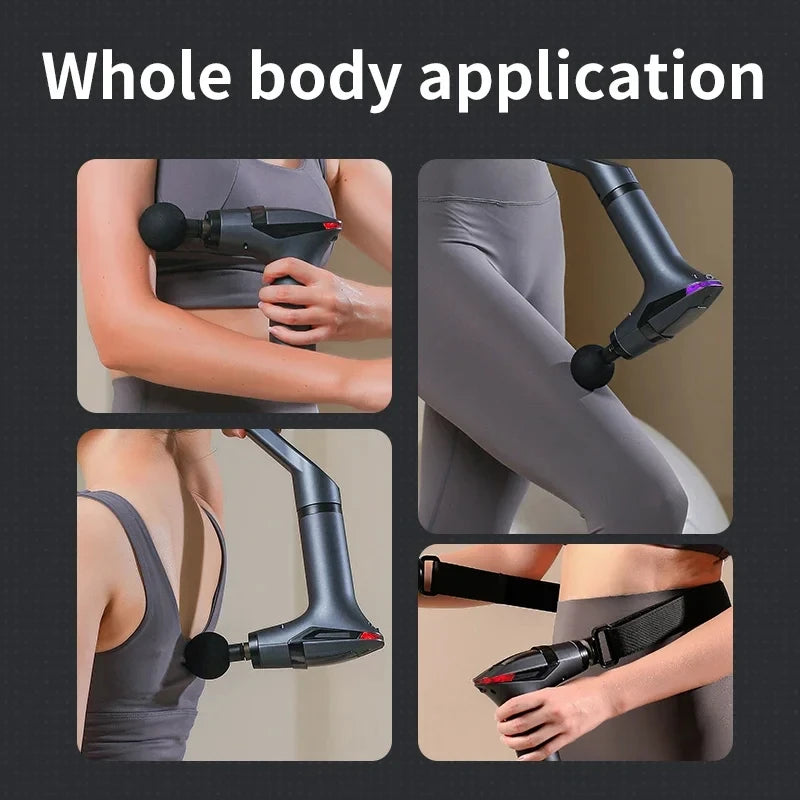 Premium Long Handle Massage Gun – Deep Tissue Percussion Muscle Massager with USB Type C Charging
