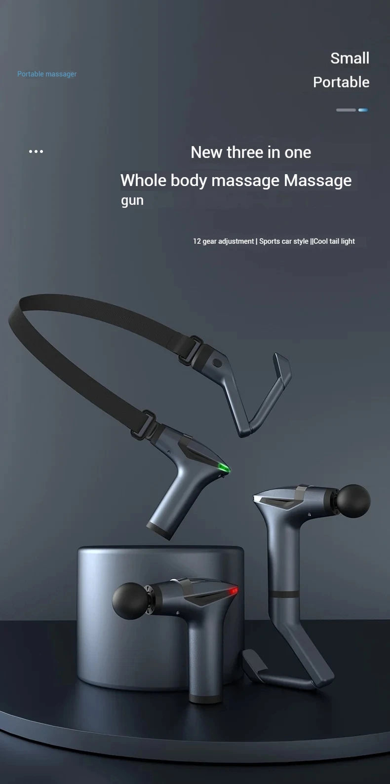 Premium Long Handle Massage Gun – Deep Tissue Percussion Muscle Massager with USB Type C Charging
