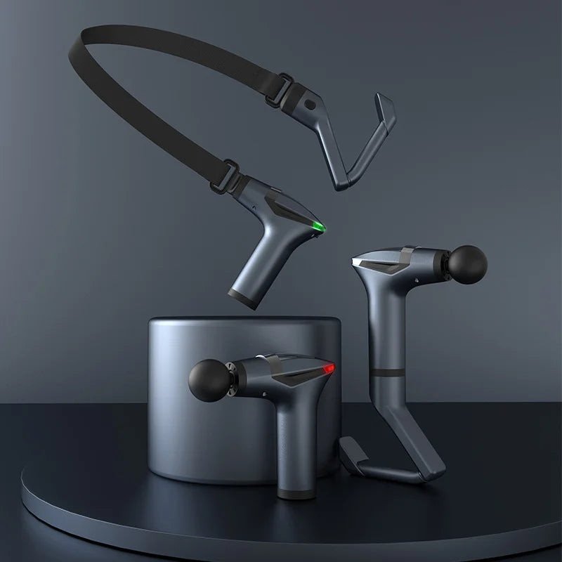 Premium Long Handle Massage Gun – Deep Tissue Percussion Muscle Massager with USB Type C Charging
