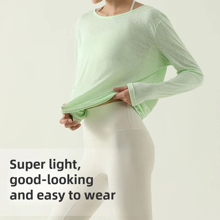 Premium Long Sleeve Yoga Shirt for Women – Quick-Dry Fitness Top, Comfortable Running and Gym Wear, Full Sleeve Coverage, Soft Broadcloth Fabric, True to Size Fit