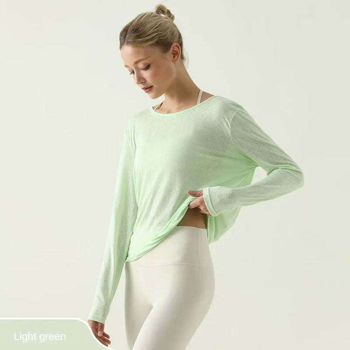 Premium Long Sleeve Yoga Shirt for Women – Quick-Dry Fitness Top, Comfortable Running and Gym Wear, Full Sleeve Coverage, Soft Broadcloth Fabric, True to Size Fit