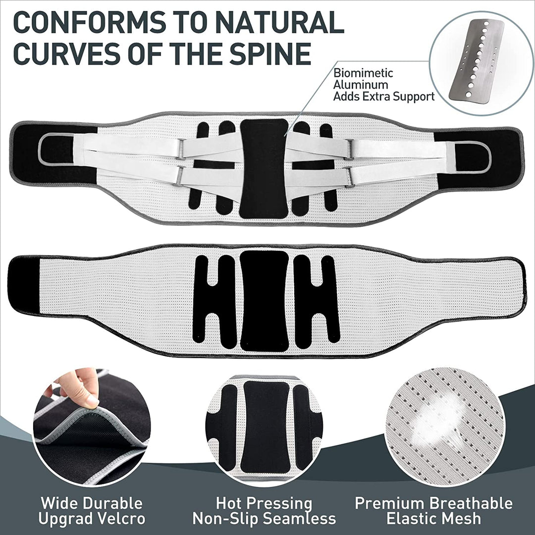 Premium Lower Back Brace for Lumbar Support, Ergonomic Sports Belts for Herniated Discs & Sciatica Relief for Men & Women