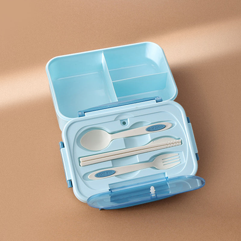 Premium Lunch Box with Tableware – Square Divided Bento Box for Office Workers, Leak-Proof, Microwave Safe, Ideal for Picnic & Camping, Portable Food Container
