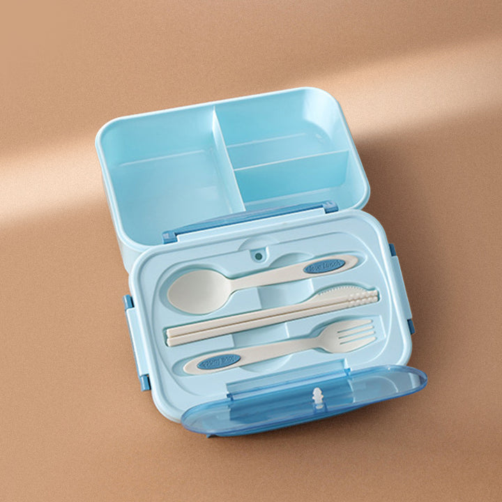 Premium Lunch Box with Tableware – Square Divided Bento Box for Office Workers, Leak-Proof, Microwave Safe, Ideal for Picnic & Camping, Portable Food Container