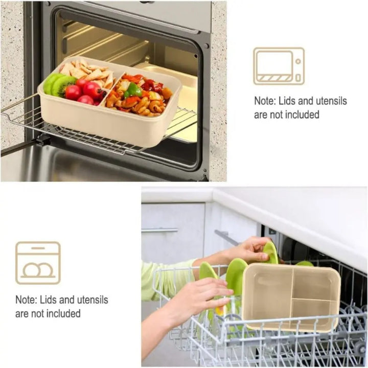 Premium Lunch Box with Tableware – Square Divided Bento Box for Office Workers, Leak-Proof, Microwave Safe, Ideal for Picnic & Camping, Portable Food Container