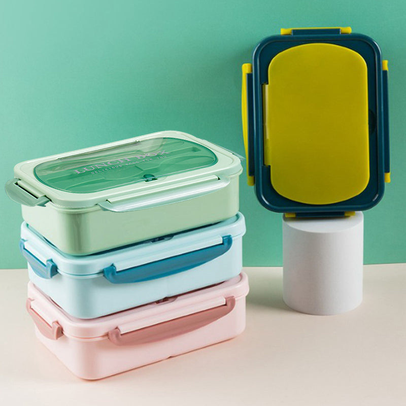 Premium Lunch Box with Tableware – Square Divided Bento Box for Office Workers, Leak-Proof, Microwave Safe, Ideal for Picnic & Camping, Portable Food Container
