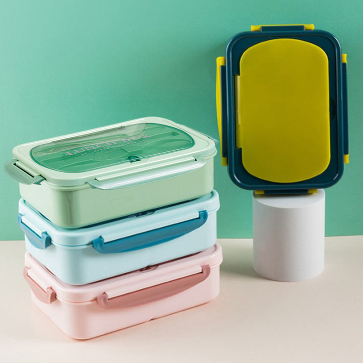 Premium Lunch Box with Tableware – Square Divided Bento Box for Office Workers, Leak-Proof, Microwave Safe, Ideal for Picnic & Camping, Portable Food Container